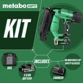 Brad Nailers | Metabo HPT NT1850DFTM 18V MultiVolt Brushless Lithium-Ion Cordless 18-Gauge Compact Brad Nailer Kit (2 Ah) image number 1