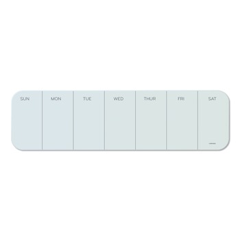 U Brands 20 x 5.5 Undated One-Week Cubicle Glass Dry Erase Board - White Surface