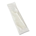 Food Service | Boardwalk BWKSCHOOLKITPP 5.31 in. Mediumweight Plastic School Cutlery Napkin/Spork/Straw Kit - White (1000/Carton) image number 3