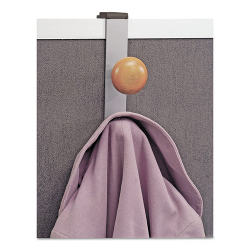 Cubicle Garment Peg, 2-Hook, 1.2 x 1.38 x 7.9, Wood, Metallic Gray, 1.5 lb Capacity Cubicle Garment Peg, 2-Hook, 1.2 x 1.38 x 7.9, Wood, Metallic Gray, 1.5 lb Capacity