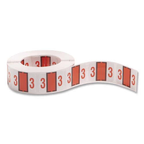 Labels | Smead 67373 1 in. x 1.25 in. 3 Numerical End Tab File Folder Labels - White (1-Roll) image number 0