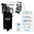 Industrial Air IV7518075 7.5 HP 80 Gallon Industrial Vertical Stationary Air Compressor with Baldor Motor image number 1