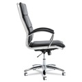 Labor Day Sale! Save $30 off $199! | Alera ALENR4119 Neratoli Series 17.32 in. to 21.25 in. Seat Height 275 lbs. Capacity High-Back Slim Profile Faux Leather Chair - Black Seat/Back, Chrome image number 2