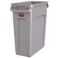 Trash & Waste Bins | Rubbermaid Commercial 1971258 Slim Jim Waste Container W/handles, Rectangular, Plastic, 15.875gal, Light Gray image number 0