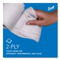 Toilet Paper | Scott 04460 Essential Standard Septic Safe 2 Ply Roll Bathroom Tissue - White (80/Carton) image number 3