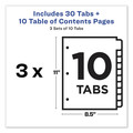 Office Jansan | Avery 11082 Ready Index 11 in. x 8.5 in. 10-Tab 1 to 10 Customizable Table of Contents Dividers with Multicolor Tabs - White (3/Pack) image number 1