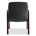  | Alera ALEMA43ALS10M Madaris Series 25.39 in. x 25.98 in. x 35.62 in. Bonded Leather Guest Chair with Wood Trim Legs - Black Seat/Back/Mahogany Base image number 4