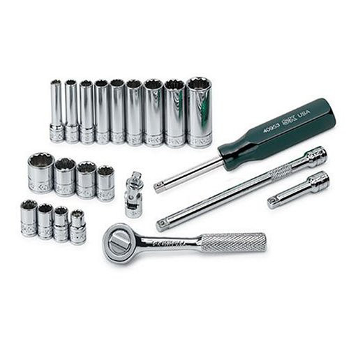 Socket Sets | SK Hand Tool 4952 22-Piece 1/4 in. Drive 12-Point Std/Deep Well SAE Socket Set image number 0