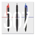 Office Jansan | uni-ball 1947088 Fine 0.5 mm Retractable 307 Gel Pen - Blue Ink, Black Barrel (1 Dozen) image number 7