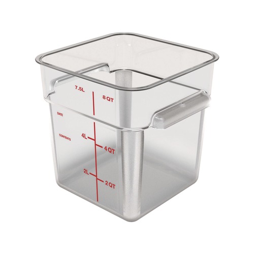 Bulk Savings Pricing 3 | Carlisle 1195307 8.75 in. x 8.75 in. x 9 in. 8 qt. Squares Polycarbonate Food Storage Container - Clear image number 0
