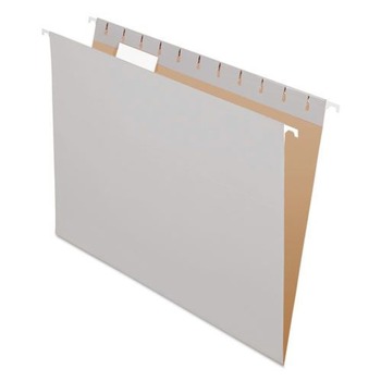 Pendaflex 81604 Colored Hanging Folders, Letter Size, 1/5-Cut Tab, Gray, 25/box