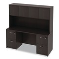  | Alera ALEVA286615ES 64.75 in. x 15 in. x 35.38 in. Valencia Series 4-Compartment Hutch with Doors - Espresso image number 5