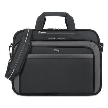 SOLO Pro CheckFast 17 in. x 5.5 in. x 13.75 in. Polyester Briefcase Fits Devices Up to 17.3 in. - Black