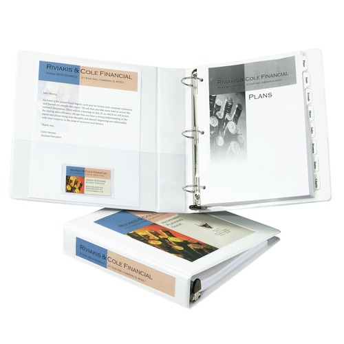 Office Jansan | Avery 68060 11 in. x 8.5 in. 1.5 in. Capacity 3 Rings Framed View Heavy-Duty Binders - White image number 0