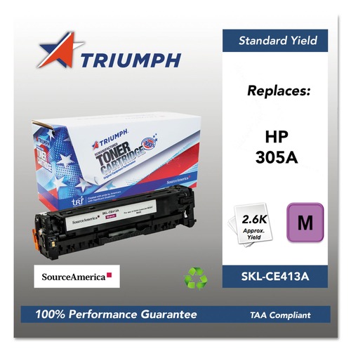 Ink & Toner | Triumph SKL-CE413A 751000NSH1287 CE413A (305A) Remanufactured 2,600 Page-Yield Toner - Magenta image number 0
