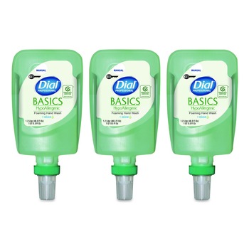 Dial Professional 1 L Basics Hypoallergenic Foaming Hand Soap Refill for FIT X1 Manual Dispenser - Fresh Floral Scent (3/Carton)