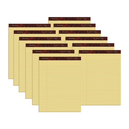 Office Jansan | Ampad 20-020R Gold Fibre 8.5 in. x 11.75 in. Quality Writing Pads - Wide/Legal, Canary-Yellow (1-Dozen) image number 0