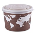 Office Jansan | Eco-Products EP-BSC8-WA 8 oz. 3.04 in. Diameter x 2.3 in. h World Art Renewable and Compostable Paper Food Container - Brown (1000/Carton) image number 6