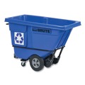 Trash & Waste Bins | Rubbermaid Commercial 2089826 BRUTE 1,250 lb Capacity 1 cu. Yd. Plastic/Steel Frame Rotomolded Recycling Tilt Truck - Blue image number 1