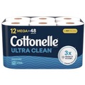 Cleaning Cloths | Cottonelle 55480 Ultra CleanCare 1-Ply Septic Safe Strong Bath Tissue Toilet Paper - White (4/Carton) image number 1