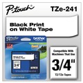 Office Jansan | Brother P-Touch TZE241 0.7 in. x 26.2 ft. TZE Standard Adhesive Laminated Labeling Tape - Black on White image number 1