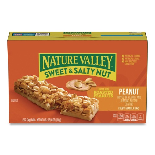 Office Jansan | Advantus GEM42067 1.2 oz Granola Bars - Sweet and Salty Nut Peanut Cereal (16/Box) image number 0