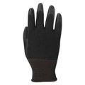 Work Gloves | Boardwalk BWK000288 Polyurethane Palm Coated Gloves - Medium, Black (6-Pair) image number 1