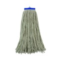 Mops | Boardwalk BWKCM22024 24 oz. Lie-Flat Head Cotton Fiber Mop Heads - White (12/Carton) image number 1
