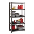 Office Filing Cabinets & Shelves | Alera 26113 36 in. x 18 in. x 72 in. 5-Shelf Steel Shelving Unit with Laminate Shelves - Black/Gun Metal Gray image number 5