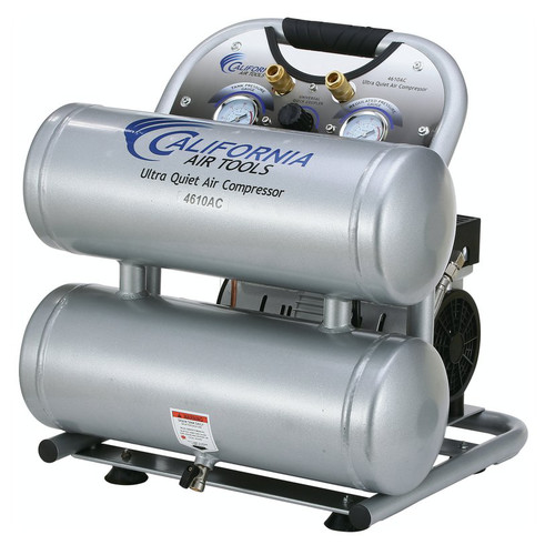 Portable Air Compressors | California Air Tools 4610AC 1 HP 4.6 Gallon Ultra Quiet and Oil-Free Aluminum Tank Twin Stack Air Compressor image number 0