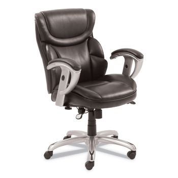 SertaPedic 18.75 in. to 21.75 in. Seat Height Supports Up to 300 lbs. Emerson Task Chair - Brown Seat/Back, Silver Base