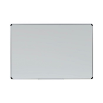 Universal 72 in. x 48 in. Deluxe Porcelain Magnetic Dry Erase Board - White Surface/Silver/Black Aluminum Frame