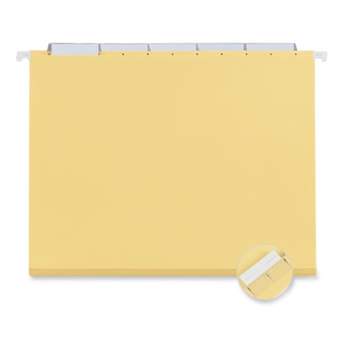  | Universal UNV14119EE 1/5-Cut Tab Deluxe Bright Color Tab Hanging File Folders - Letter Size, Yellow (25/Box) image number 0