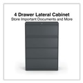  | Alera 25495 36 in. x 18.63 in. x 52.5 in. 4-Drawer Lateral File - Charcoal image number 2