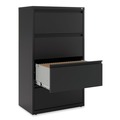 Office Jansan | Alera 25483 30 in. x 18.63 in. x 52.5 in. Legal/Letter-Size 4-Drawer Lateral File - Black image number 3