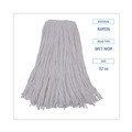 Mops | Boardwalk BWK232R 32 oz. Rayon Fiber Premium Standard Head - White (12/Carton) image number 3