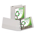 Office Jansan | Samsill 16987 11 in. x 8.5 in. 3 Rings 3 in. Capacity Earth's Choice Plant-Based D-Ring View Binder - White image number 3