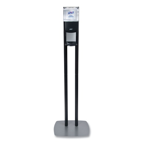 Labor Day Sale! Save $30 off $199! | PURELL 7218-DS ES8 13.5 in. x 5 in. x 28.5 in. 1,200 mL Hand Sanitizer Floor Stand with Dispenser - Graphite/Silver (1/Carton) image number 0