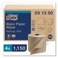 Cleaning Cloths | Tork 291350 7.68 in. x 1150 ft. Basic Paper Wiper - Natural (4 Rolls/Carton) image number 1