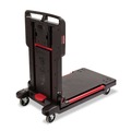 Labor Day Sale! Save $30 off $199! | Rubbermaid Commercial FG430000BLA 23.88 in. x 45.13 in. x 34.38 in. 400 lbs. Capacity 2 Shelves Plastic Convertible Utility Cart - Black image number 3