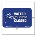 Floor Signs | Tabbies 29515 BeSafe 9 in. x 6 in. "Water Fountain Closed" Wall Signs - Blue/White (3/Pack) image number 2