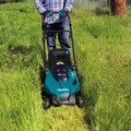 Push Mowers | Makita XML02PTX1 18V X2 (36V) LXT Brushless Lithium-Ion 17 in. Cordless Lawn Mower / Angle Grinder Combo Kit with 2 Batteries (5 Ah) image number 3