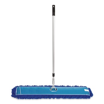 Gritt Commercial GRI17448T 48 in. x 5 in. Microfiber Head 40 in. to 72 in. Silver Aluminum Handle Dust Mop with Telescopic Handle - Blue (1-Kit)