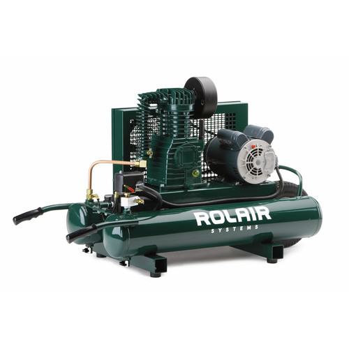 Portable Air Compressors | Rolair 6820K17D-0001 115/230V 2 HP 1-Stage 9 Gallon Twin-Tank Wheelbarrow Compressor with Dual-Control Option - 8.8 CFM @ 90 PSI image number 0