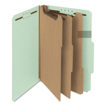 Smead 3 in. Expansion 3 Dividers 8 Fasteners Legal Size Recycled Pressboard Classification Folders - Gray-Green (10/Box)