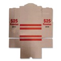Storage Accessories | PM Company 61001 8.5 x 4.38 x 3.63 Corrugated Cardboard Coin Storage with Denomination Printed On Side - Red (50/Carton) image number 3