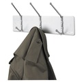 Office Jansan | Safco 4161 18 in. x 3-3/4 in. x 7 in. Three Ball-Tipped Double-Hooks Metal Wall Rack - Satin Metal image number 1