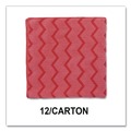 Cleaning Cloths | Rubbermaid Commercial FGQ62000RD00 HYGEN Microfiber 16 in. x 16 in. Cleaning Cloths - Red (12/Carton) image number 4