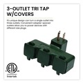 Office Electronics & Batteries | GoGreen Power GG-03431GN 3-Outlet Tri Tap Adapter with Covers, 3 Outlets, Green image number 1