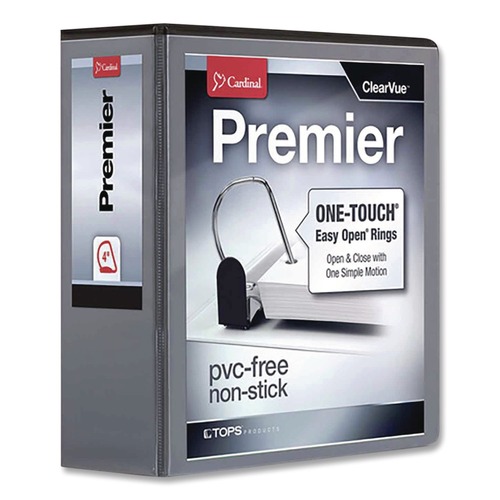 Bulk Savings Pricing 2 | Cardinal 10341 4 in. Capacity 11 x 8.5 Premier Easy Open ClearVue Locking Slant-D Ring Binder - Black image number 0